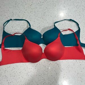 Victoria’s Secret 32D Perfect Shape Bras Bundle (2) Teal & Coral, NWOT